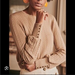 Sezane Ornella Sweater Beige Small Merino Wool